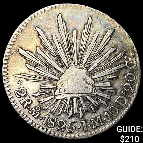 1825MoJM Mexico Silver 2 Reales