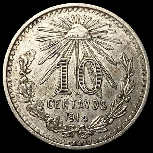 1914 Mexico Silver 10 Centavos