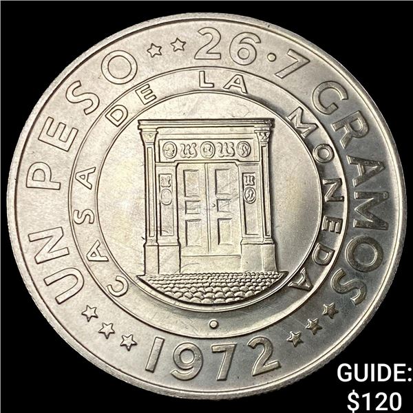 1972 Dominican Republic Silver 1 Peso