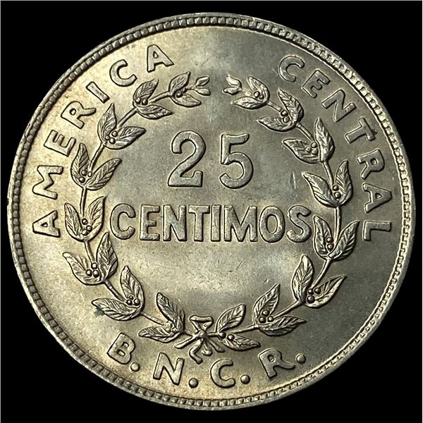 1948 Costa Rica Copper Nickel 25 Centimos