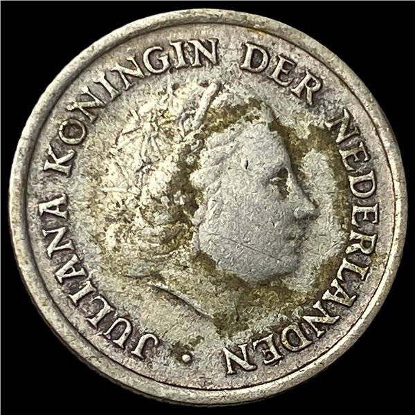 1959 Netherlands Silver 1/10 Gulden