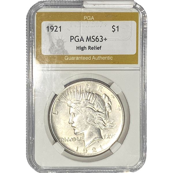 1921 Silver Peace Dollar PGA MS63+