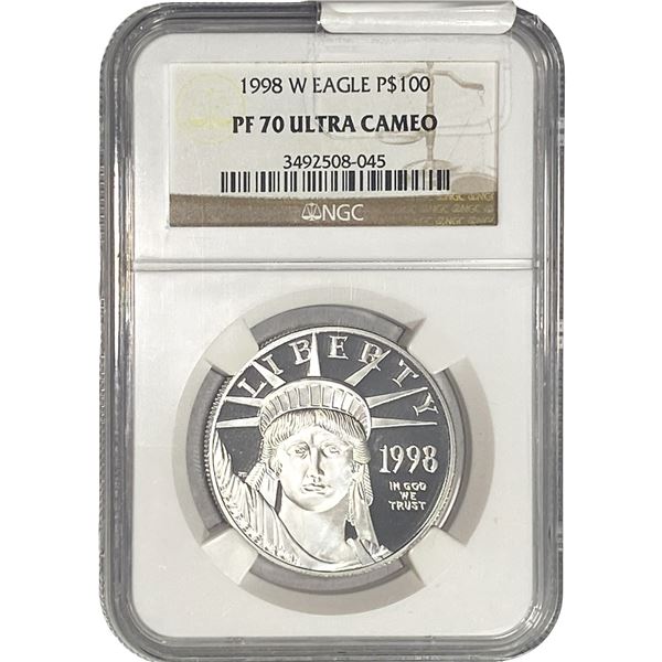 1998-W Platnium Eagle $100 NGC PF70 UC