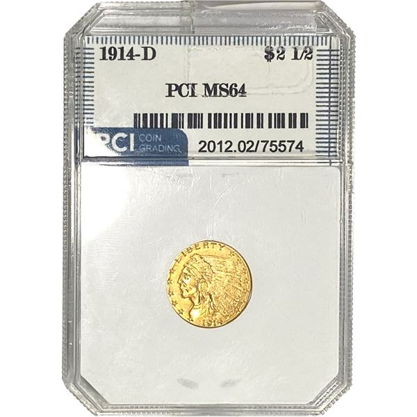 1914-D $2.50 Gold Quarter Eagle PCI MS64