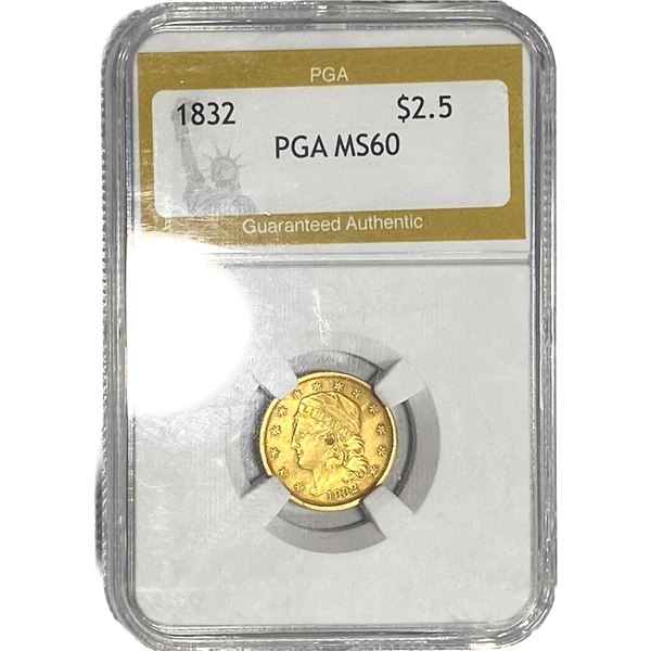 1832 $2.50 Gold Quarter Eagle PGA MS60