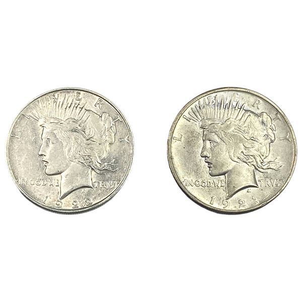 [2] 1921, 1922-D Silver Peace Dollar