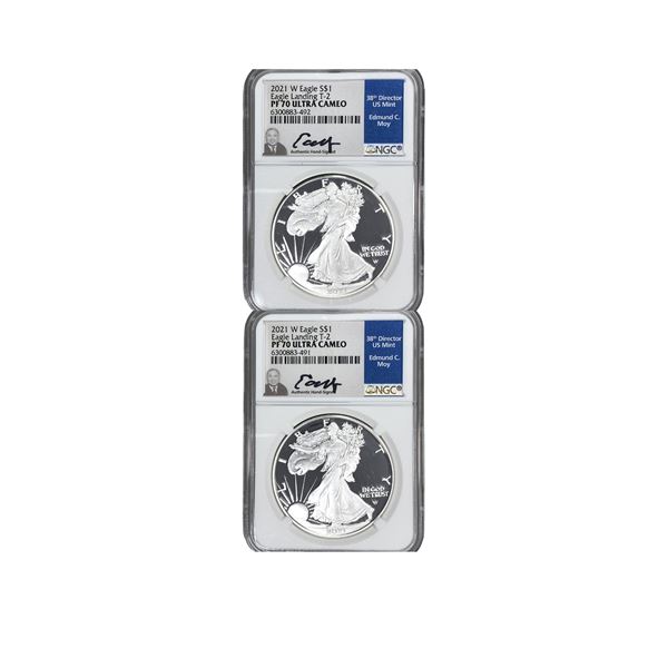 [2 Coins] 2021 Silver Eagle NGC PF70 UC