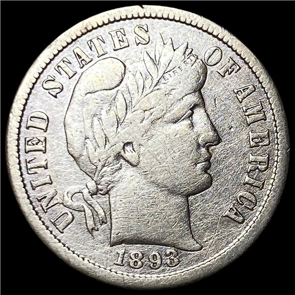 1893-S Silver Barber Dime LIGHTLY CIRCULATED