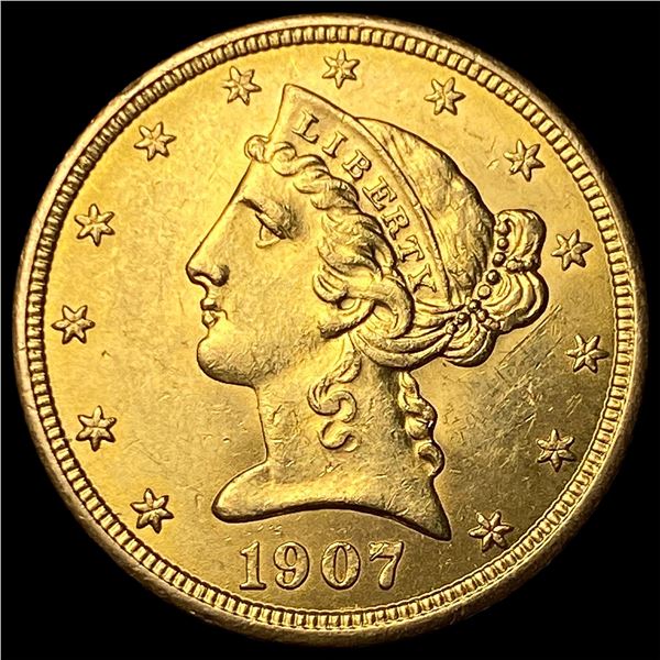 1907 Liberty Head Half Eagle $5 Gold  UNCIRCULATED