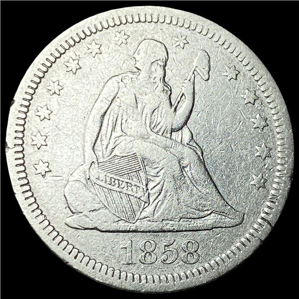 1858 Seated Liberty Quarter LIGHTLY  CIRCULATED