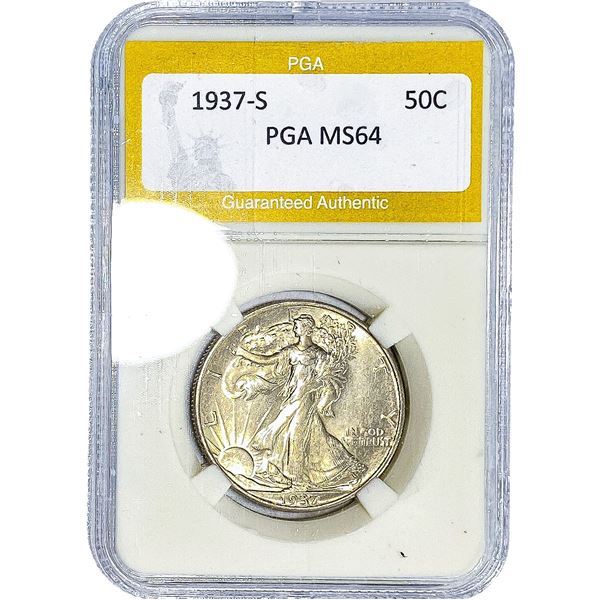 1937-S Walking Liberty Half Dollar PGA MS64