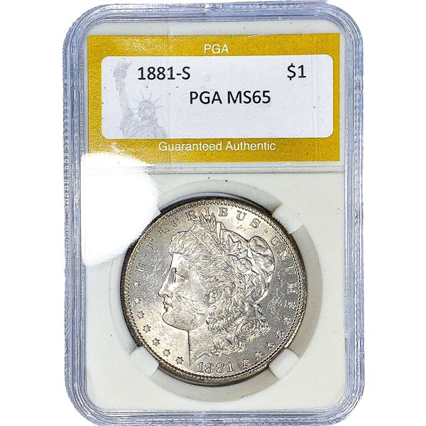1881-S Morgan Silver Dollar PGA MS65