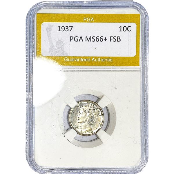 1937 Mercury Silver Dime PGA MS66+ FSB