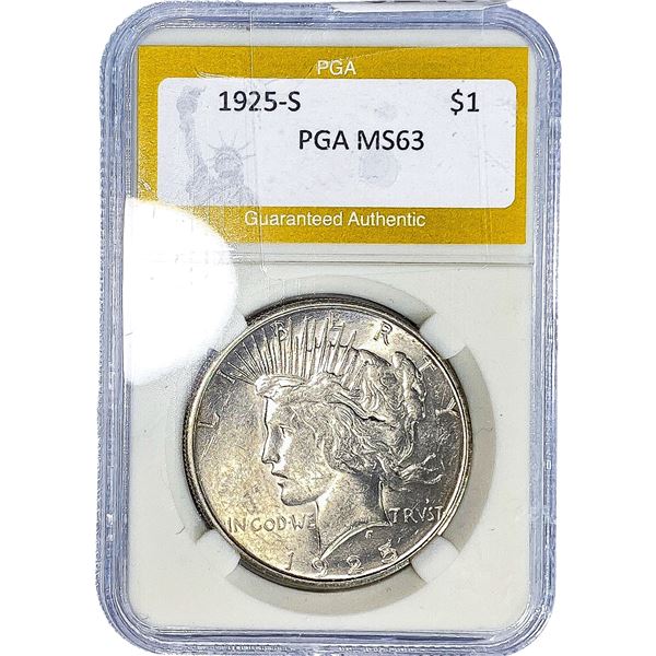 1925-S Silver Peace Dollar PGA MS63
