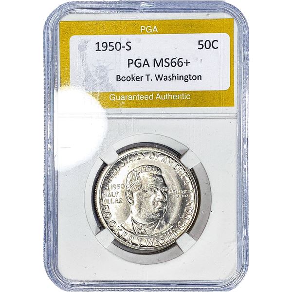 1950-S Booker T Half Dollar PGA MS66+