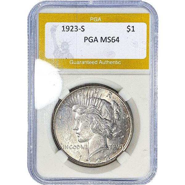 1923-S Silver Peace Dollar PGA MS64