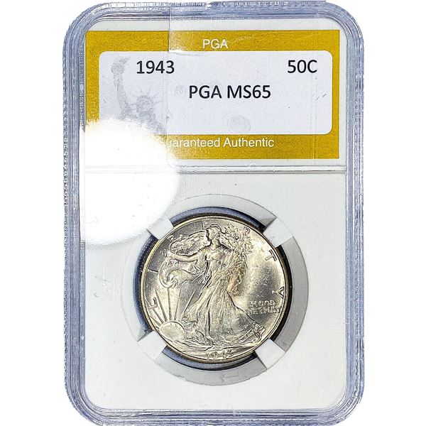1943 Walking Liberty Half Dollar PGA MS65