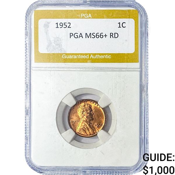 1952 Wheat Cent PGA MS66+ RD