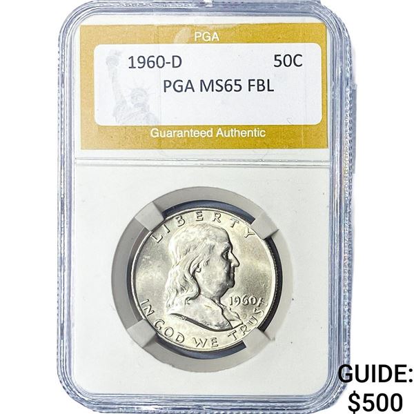 1960-D Franklin Half Dollar PGA MS65 FBL
