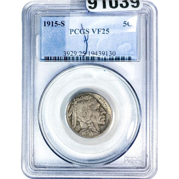 1915-S Buffalo Nickel PCGS VF25
