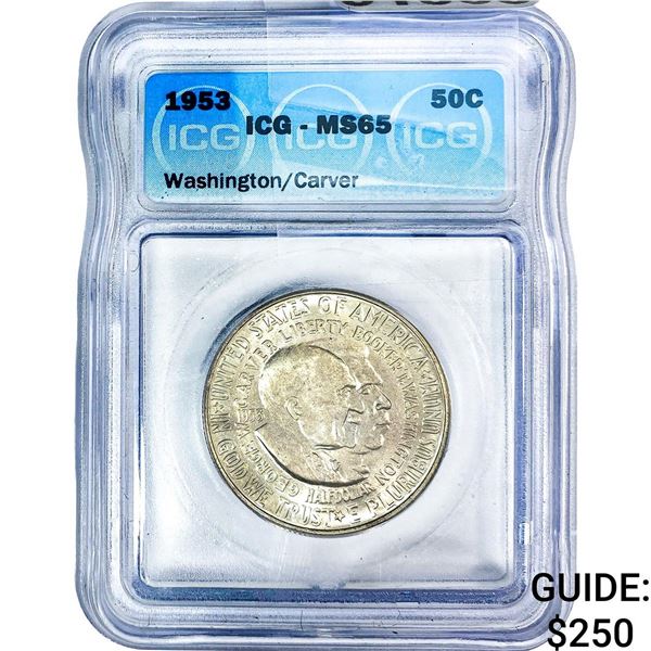 1953 Washington Carver Half Dollar ICG MS65