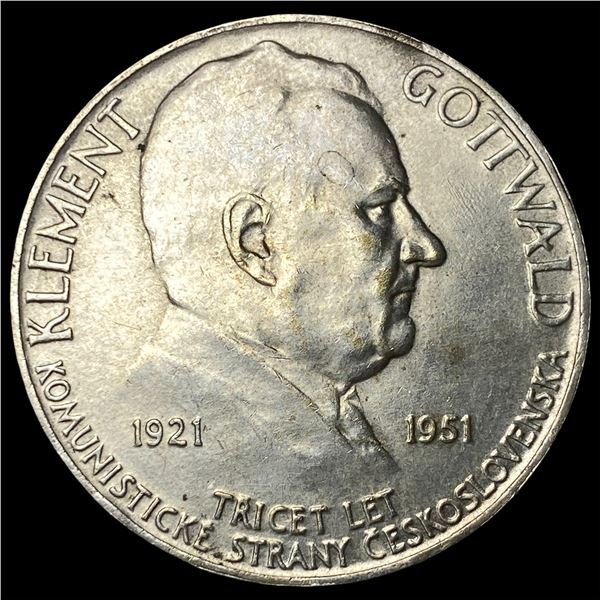 1951 Czechoslovakia Silver 100 Korun