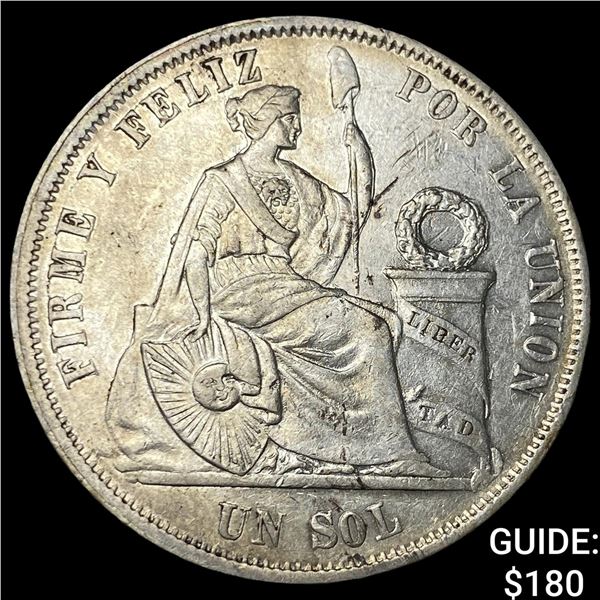 1866/56 Peru Silver 1 Sol
