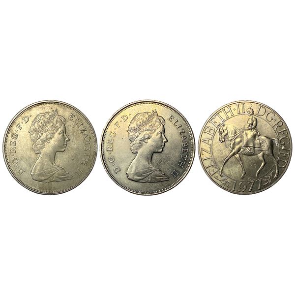 [3 Coins] 1977-1981 U.K. 25 Pence Lot