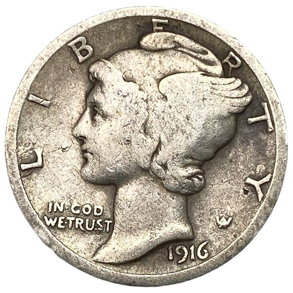1916-D Mercury Silver Dime