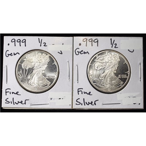 (2) 1/2 OZ .999 SILVER ROUNDS