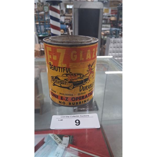 Vintage E-Z Galze can, beautiful graphics. Full!