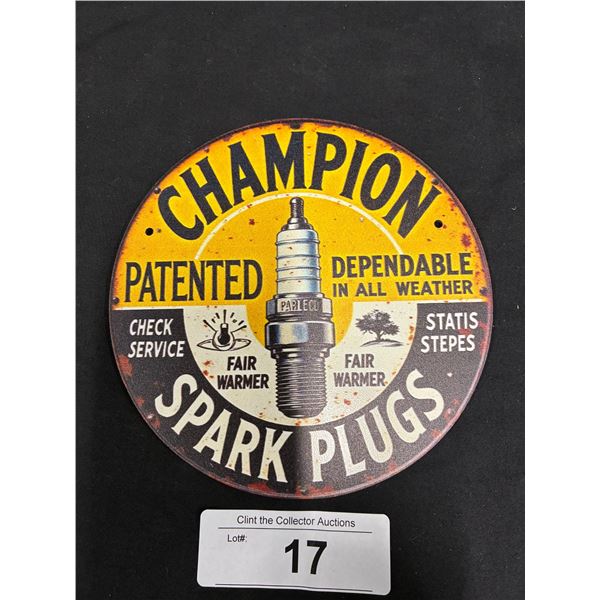 Champion spark plug sign repro, 6" di