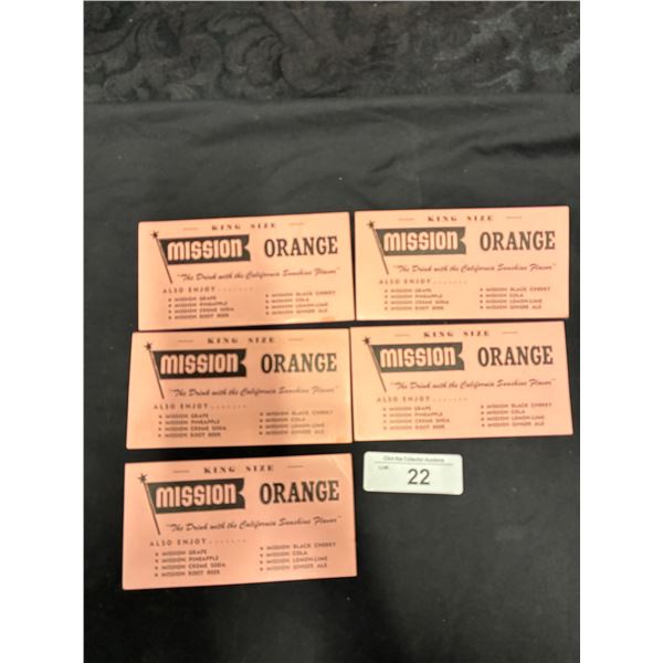 NOS 1950s Mission Orange Soda Ink blotters, Hard to find