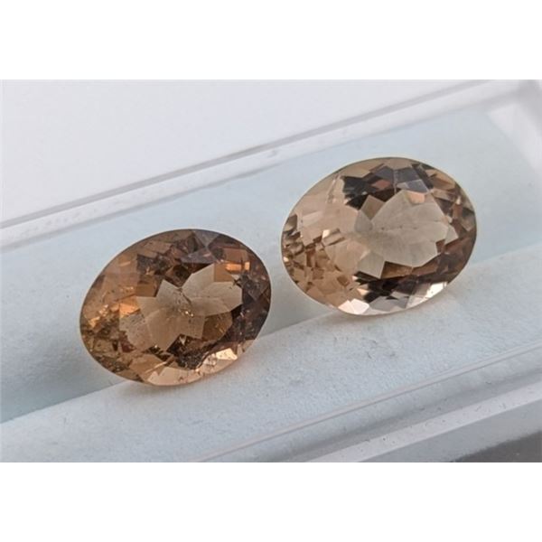 10.96 ct Certified Imperial Topaz gemstone Pair ($21,350 Appraisal)