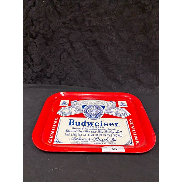 Vintage Budweiser Metal Tray, 15"x11"
