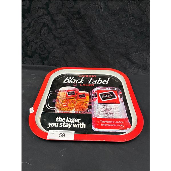 Vintage Carling Black Label Metal Tray 13"