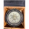 Image 2 : Vintage nautical compass suspended in wooden box, 8"