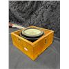 Image 3 : Vintage nautical compass suspended in wooden box, 8"