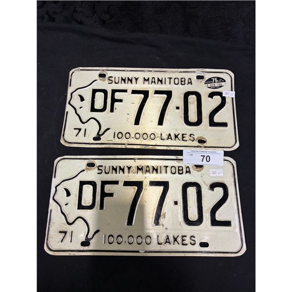 Pair of 1975 Manitoba License plates