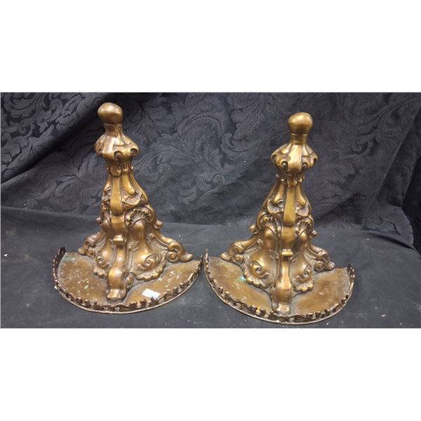 2 Beautiful ornate brass steampunk shelves