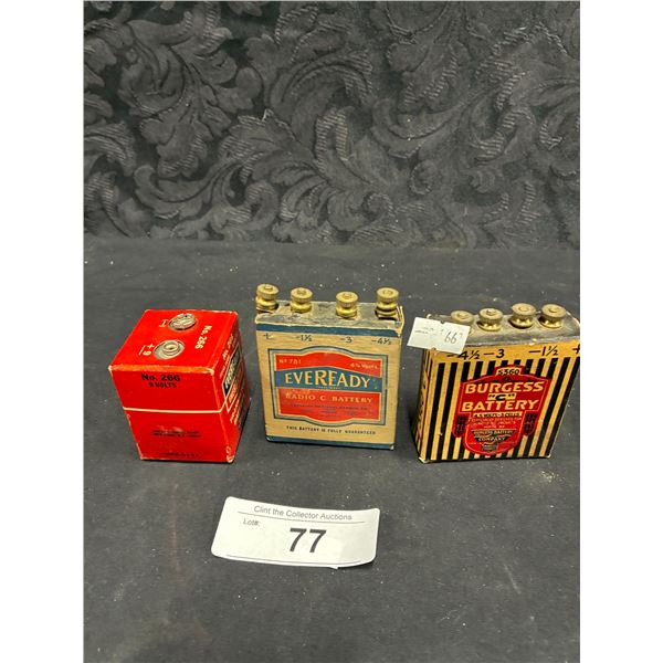 3 Antique batteries