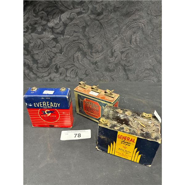 3 Antique batteries