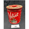 Image 1 : Vintage Velvet Pipe and Cigarette Tobacco tin, Great Graphics