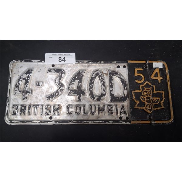 Vintage BC Plate with totem tag