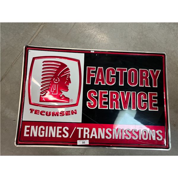 Beautiful metal Tecumseh sign, fantastic color and graphics, 36"x24"