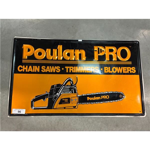 Beautiful Poulan Pro Chainsaw Sign, 30"x18"