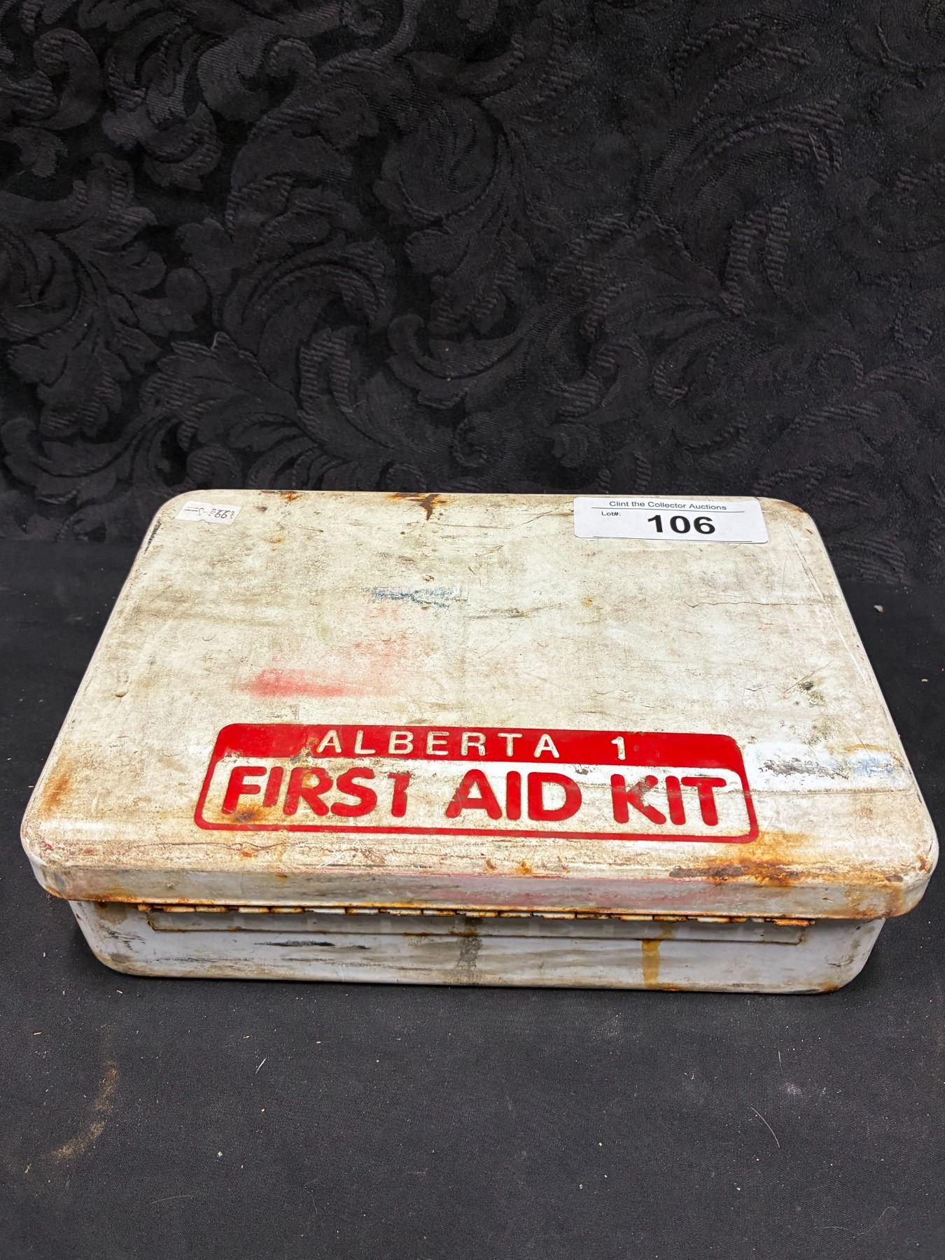 Vintage Alberta first aid kit with contents