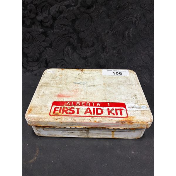 Vintage Alberta first aid kit with contents