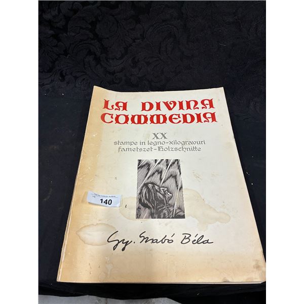 Extra large vintage "La Divina Comedia" Italian illustrated softcover book