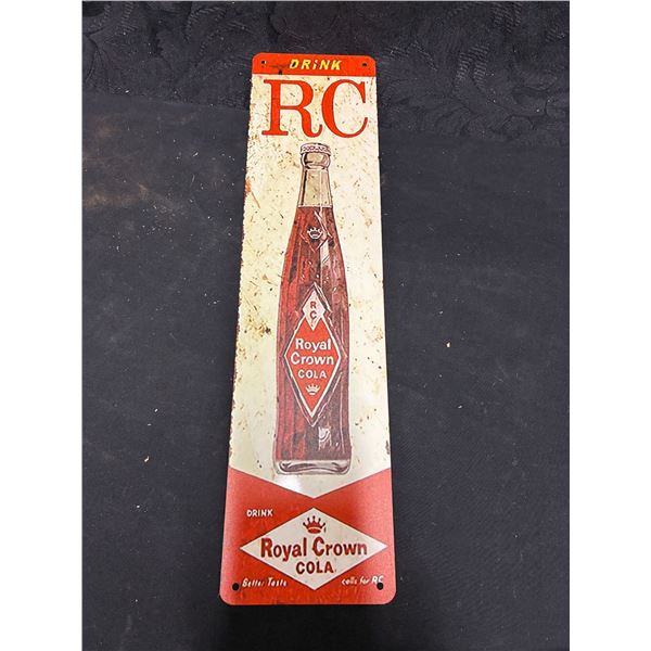 Drink RC Cola metal sign, 15"x4"